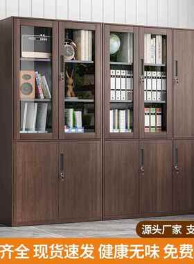 制钢木文件柜铁柜皮柜办公组合收纳柜带锁QIV更衣储纹物矮柜书柜