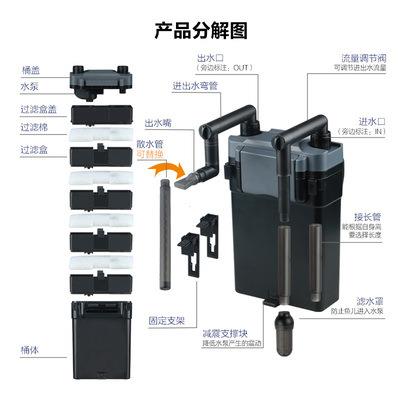 水草缸外过滤器壁挂式鱼缸过滤桶水族箱外置草缸HBL-801/802/803