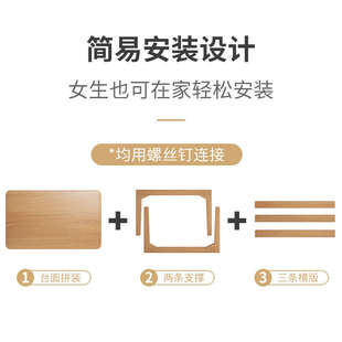 简易床边桌简约家用实木色移动小书桌学生卧室电脑桌沙发边懒人桌