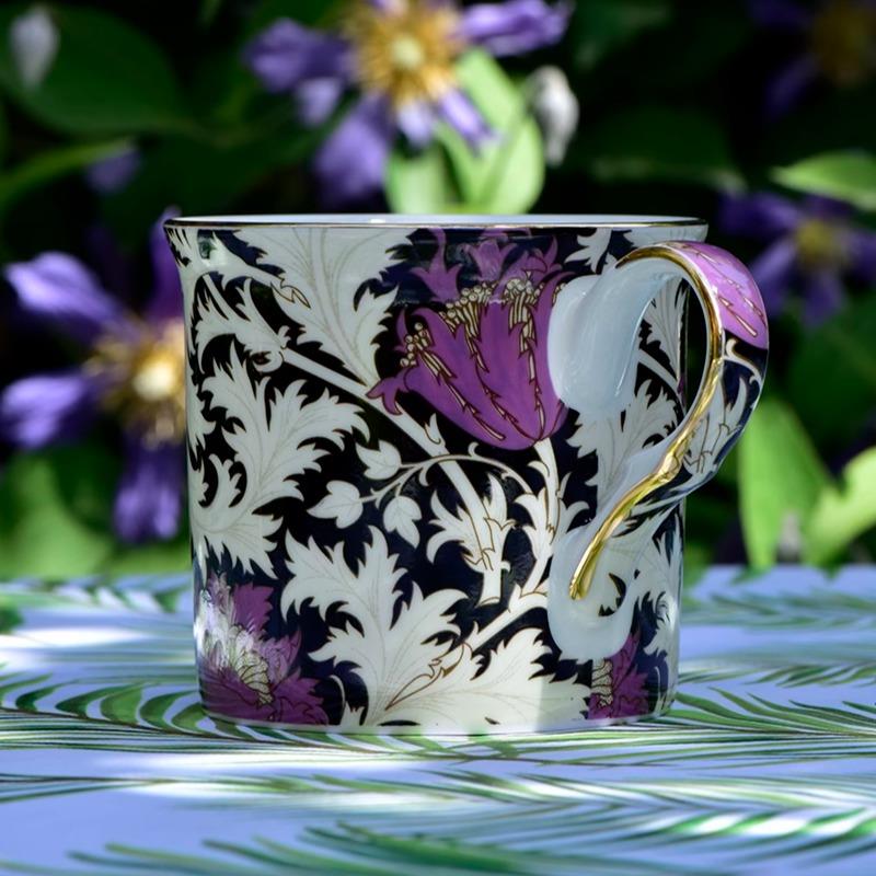 出口英国骨瓷William Morris创意北欧覆古家用咖啡骨瓷杯马克杯子