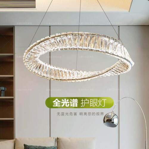 轻奢水晶客厅吊灯创意饭厅2025年新款圆桌灯大厅覆式楼别墅主灯具