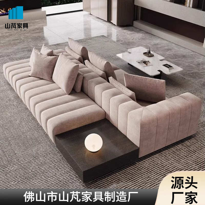 极简双面坐布艺沙发现代轻奢款别墅大客厅模块组合三人位组合海绵