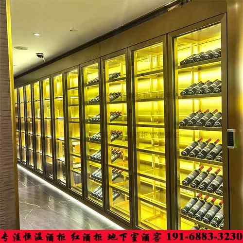 欧式不锈钢酒柜制冷恒温酒柜玻璃展示柜不锈钢红酒柜别墅酒柜酒窖