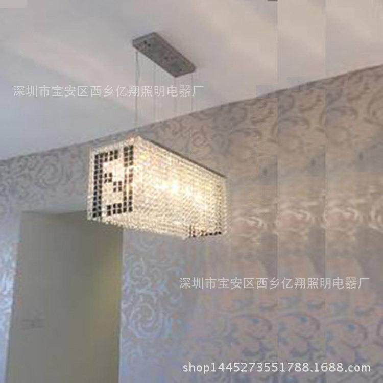 水晶餐厅吊灯北欧现代艺术吊灯创意长方形吧台简约美式2020大气