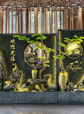 水幕墙流水泉屏风客厅OIW办公室司隔断酒店墅庭院假山瀑布别喷摆