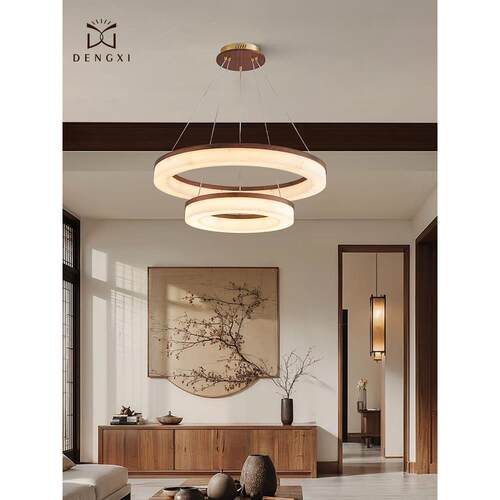 〖兰建〗黑胡桃木吊灯新型中国风大理石客厅灯2025新餐厅卧室吊灯