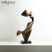 意式 极简古铜色凌空飞舞树脂雕塑售楼处酒店玄关桌面创意艺术摆件