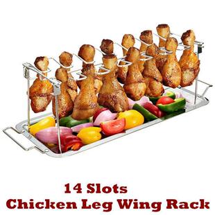 Chicken Leg Wing Rack Metal Roaster Stand Smoker Grill