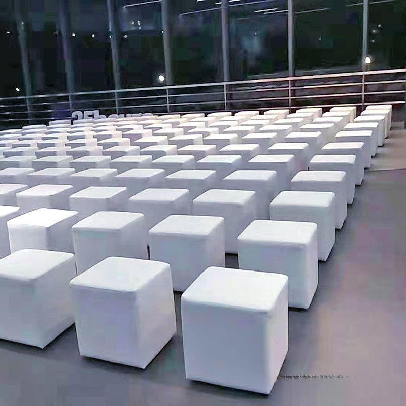 白色会展活动面包凳皮凳方凳沙发凳土司凳矮凳小方墩婚礼车展凳子