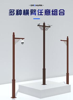 仿223古监控立杆道路立柱新像高档别墅景区学校立球机中式摄机监