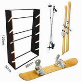 滑板货架 单板木质滑板摆放架子 长板滑板展示架承重滑雪板挂架
