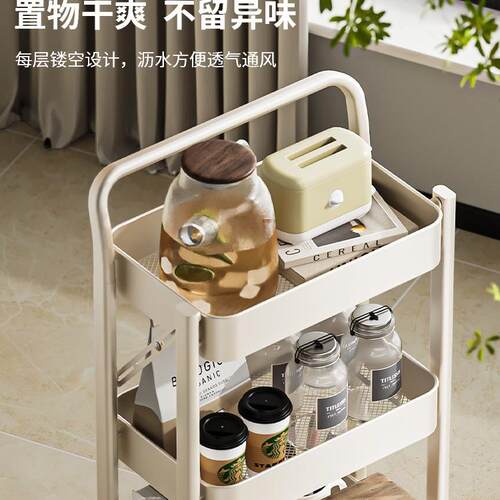 可折叠置物架小推车落茶地F985HS5J家用内室客厅卧室几几边沙发边