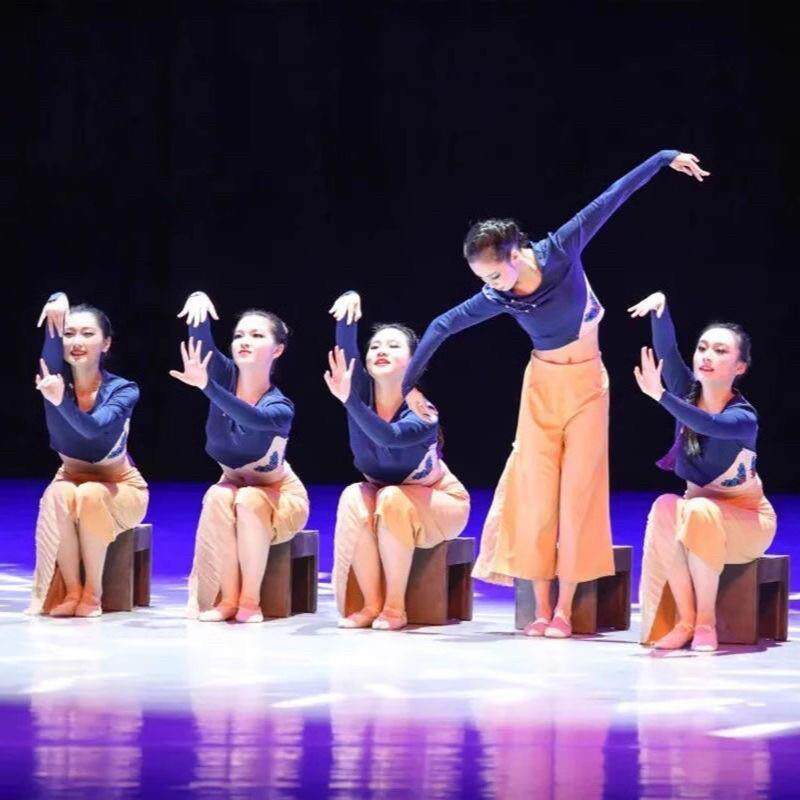 新外婆桥演出服步桥扇子表演舞蹈服装清悠悠服装女子凳子舞蹈少儿