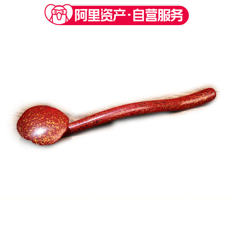 蒋宏利玉雕 和田玉青玉大漆如意-红色 天然玉石 蒋宏利和田玉茶具