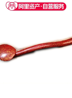 蒋宏利玉雕 和田玉青玉大漆如意-红色 天然玉石 蒋宏利和田玉茶具