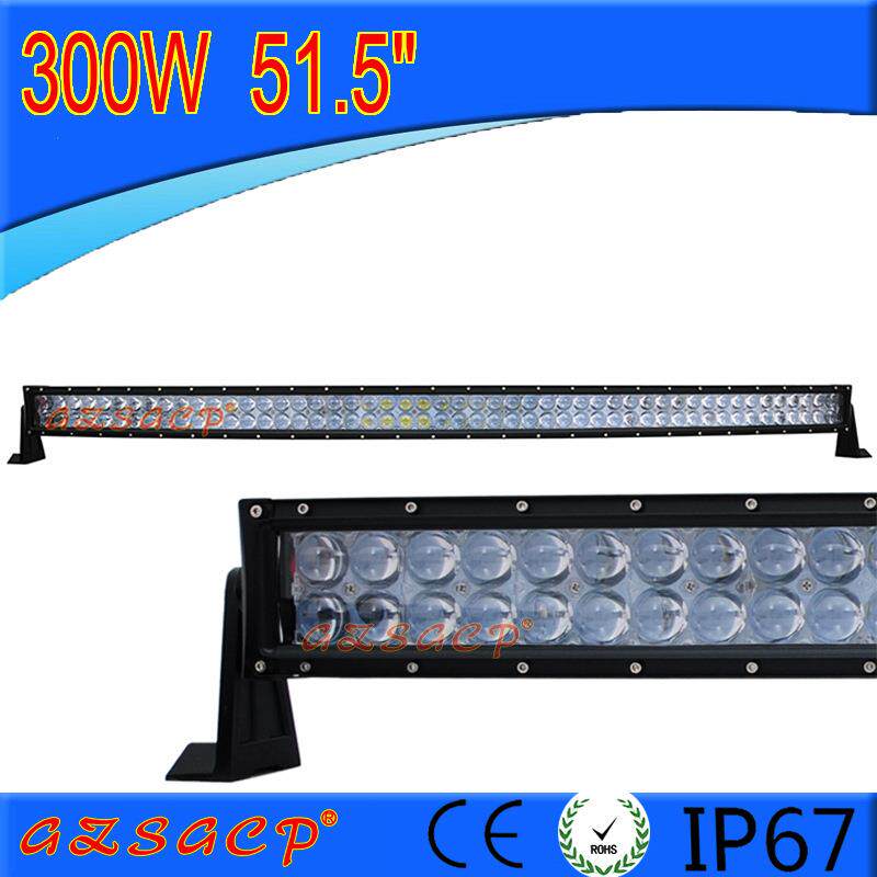 汽车LED长条弧形弯灯 12V24V超亮改装前杠中网越野车顶射灯 300W