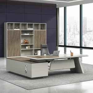 兰冉总裁桌办公桌经理桌子椅组合大班台1.8M+椅+2.4M柜子