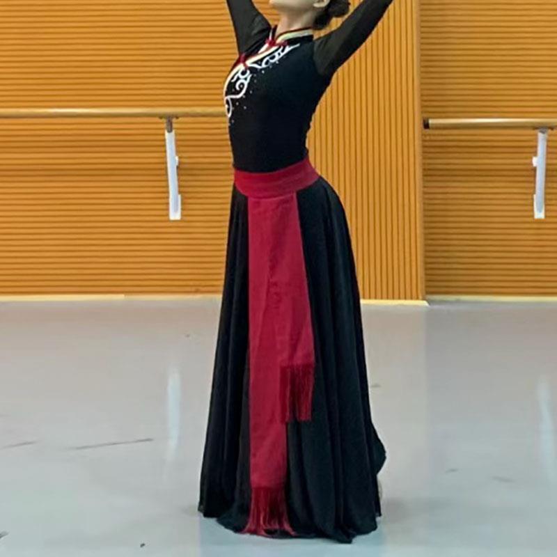 新款新款蒙古舞舞演出服摆裙习舞蹈服蒙大族表演剧目服装蒙古练女