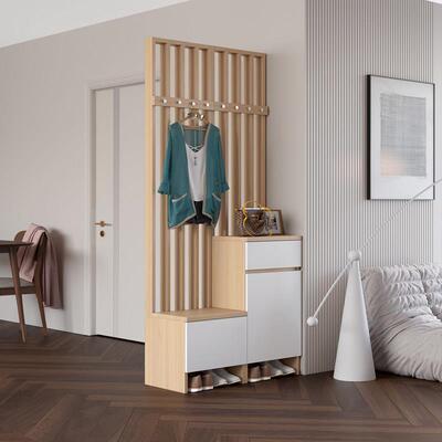 入户玄关柜客厅隔间柜现代简约进门门厅柜门口实木屏风柜鞋柜一体