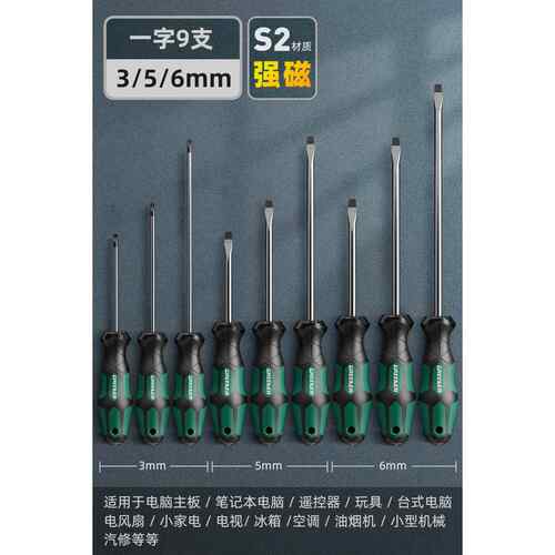 新款绿林大2件套螺口丝刀十字一字强磁小起子改平锥螺丝师批工具