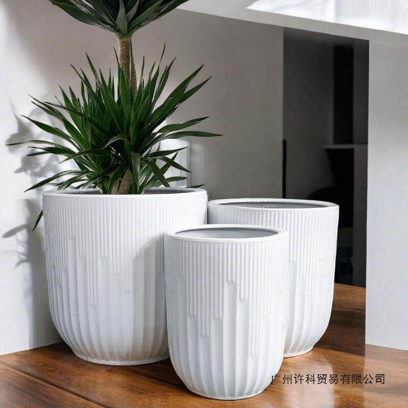 北欧现代陶瓷大花盆简约百搭盆栽特大口径龟背竹龙血树绿植通用