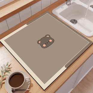 厨房台面沥水垫正方形硅藻泥桌面吸水垫卫生间洗手台水池防滑垫子