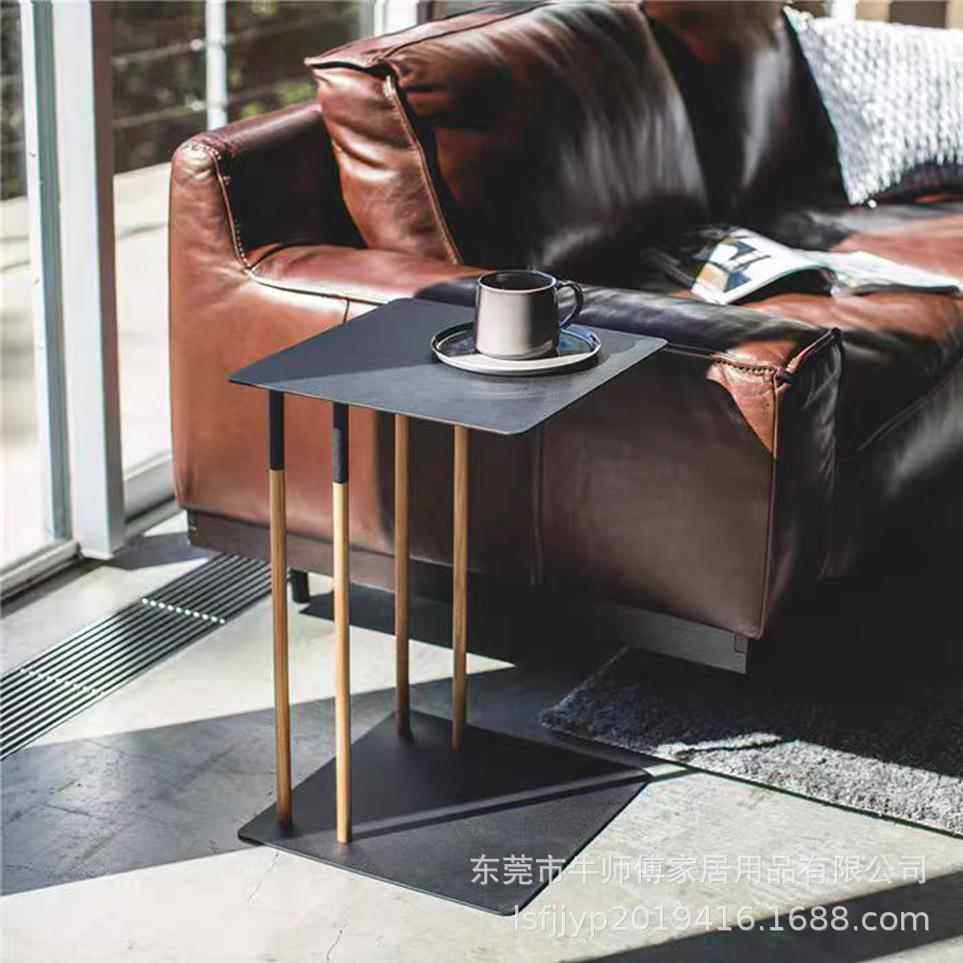 日式几可翻移动边铁木结891合小茶几可移动桌子转角几床旁边桌