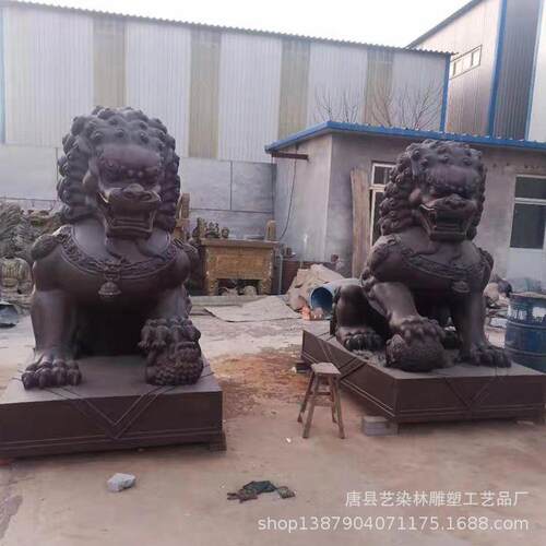 供应玻璃钢景观动物雕塑树脂工艺品汇丰狮貔貅麒麟等吉祥物雕塑