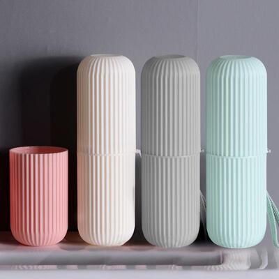 Vertical Stripe Simple Home and Travel Toothbrush Cup, Mouth