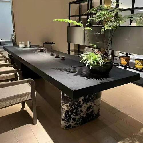 新中式胡桃木实木茶桌椅组合2025年新款高端定制总裁别墅泡茶台