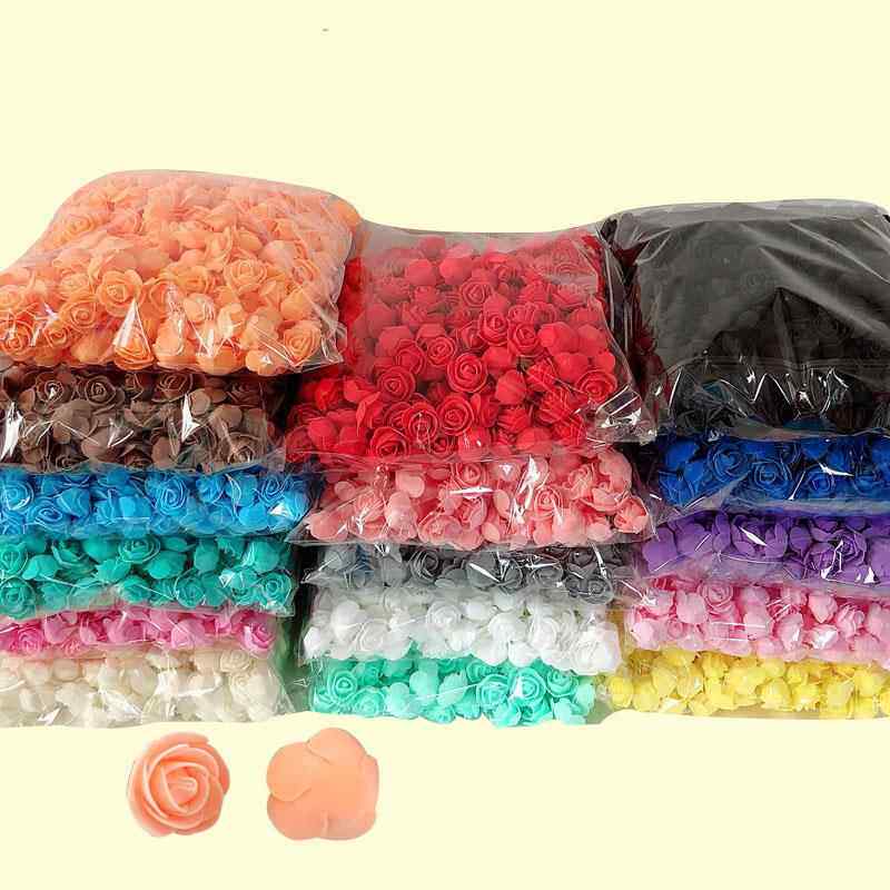 300/2500pcs PE玫瑰头3.5cm泡沫人造花DIY