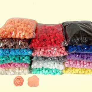 300/2500pcs PE玫瑰头3.5cm泡沫人造花DIY