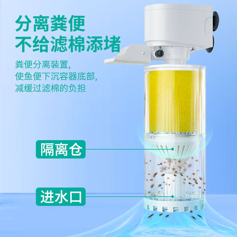 鱼缸过滤器循环系统三合一净水制氧一体机水泵内置养鱼小型氧气泵