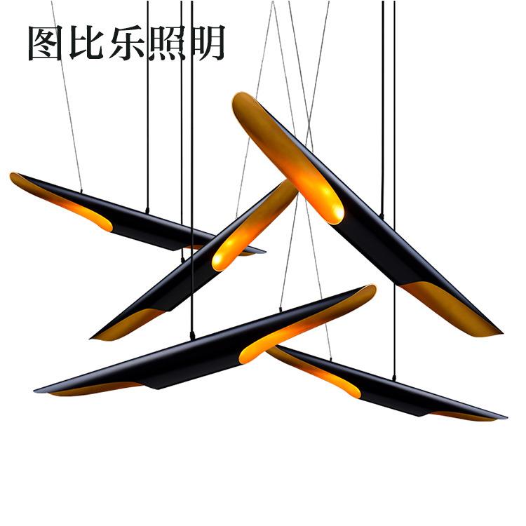 后现代创意个性吊灯酒店展厅吊灯牛角吊灯斜口铝筒led工程灯吊灯