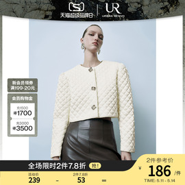 UR魅力UR秋冬女装经典设计感菱格棉服外套UWG130096