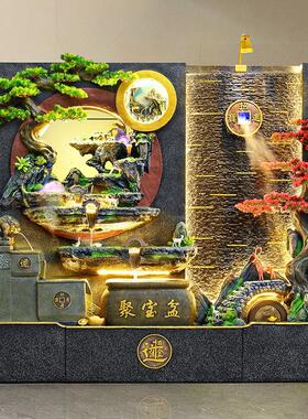 大型水幕墙背景墙假山循环水景观客厅室内玄关瀑布流水墙屏风摆件