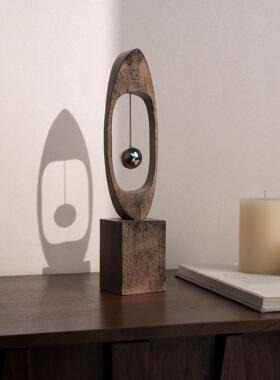 侘寂复古风创级意飘VWD摇感球树脂摆展厅件办公室书柜桌面高家居