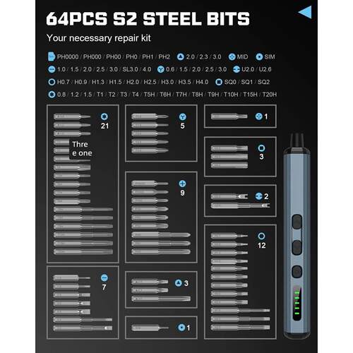 68 in 1 Electric Screwdriver Set 5 Torque Settings Precision