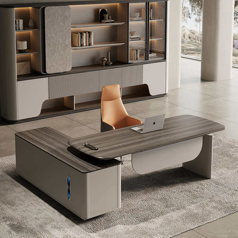 电动升降办公桌老板桌智能双电机简约现代轻奢高级感办公室电脑桌