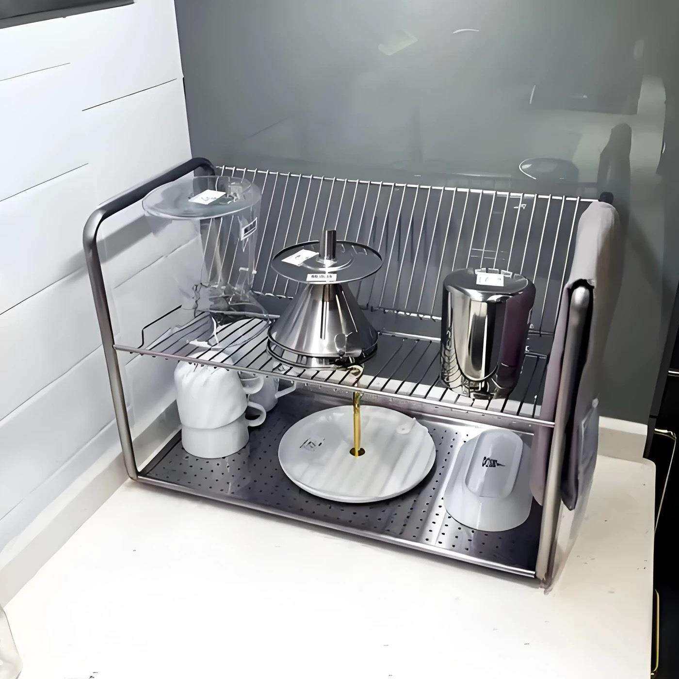 不锈钢厨房置物架奥格宁餐具沥干架盘碟碗沥水架厨具收纳角架