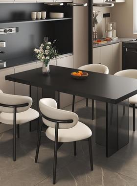 长方形托岩板餐桌椅组合奢现代简约亚克力IBW家悬轻浮小户型用全