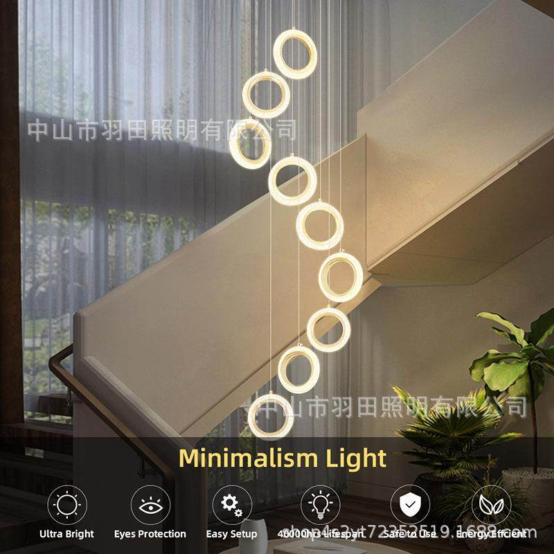 客厅楼梯吊灯约现创意酒店大堂长吊灯灯别大厅吊代广东简中山9764