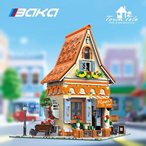 霸卡33206魔法鲜花工坊街景建筑高难度拼装积木益智玩具包邮