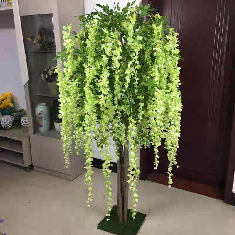 仿真紫藤树假树假花客厅装饰绿色绿植物落地绢花盆栽仿真植物造景