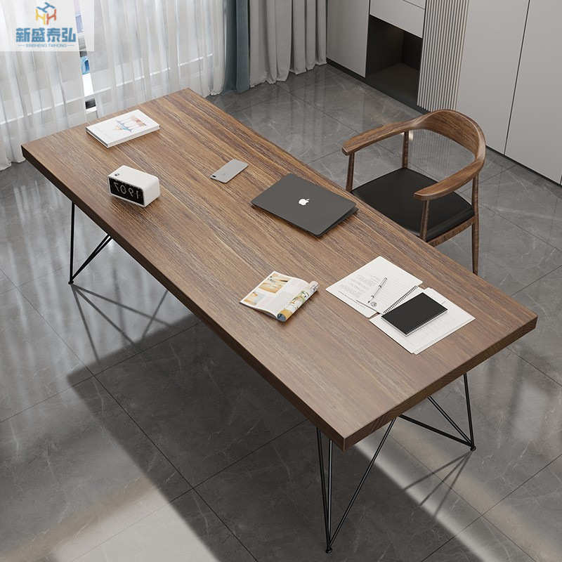 新中式北欧实木办公桌电脑桌家用简约长条书桌现代设计工作台