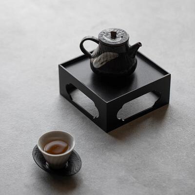 中式禅意铁艺壶承茶托盘茶壶茶具展示架干泡台盆栽托盘底座