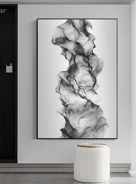 美店装饰画发理店UQV发物艺术挂画黑白灰抽象人工业风客厅背景壁