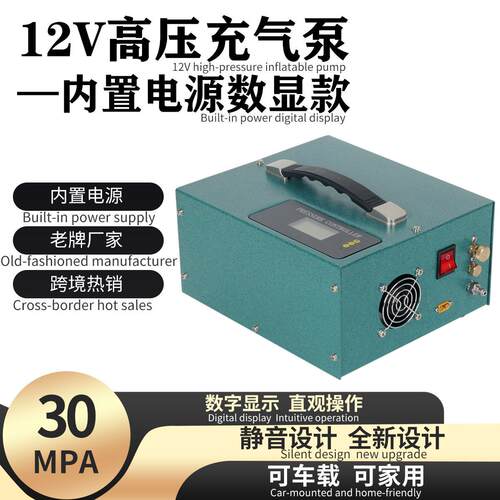 数显停机12V压泵30mpa内置电源车载电动压打气机4500psi