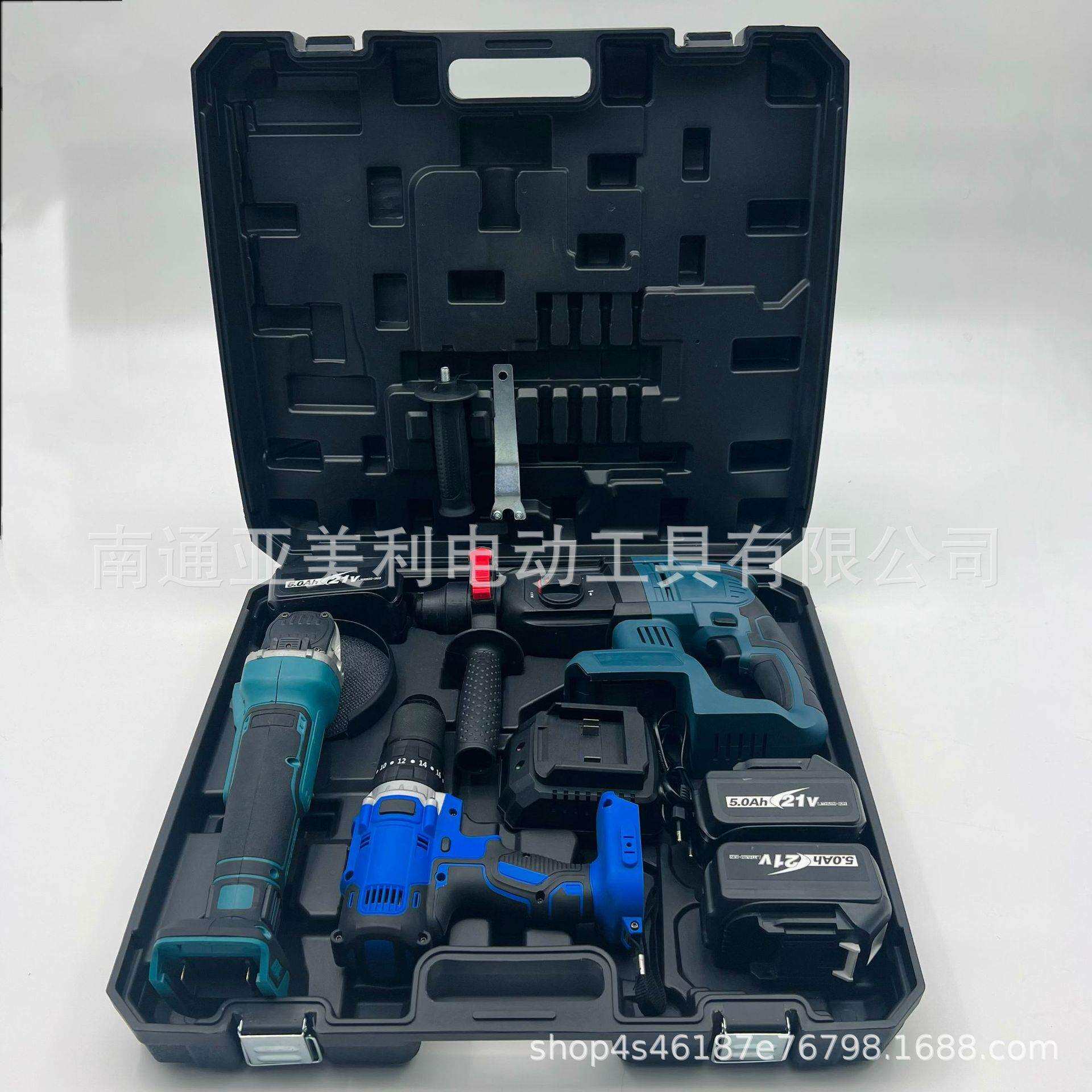 无刷电锤冲击钻电镐电钻锂电角磨机手电钻扳手电池通用套装