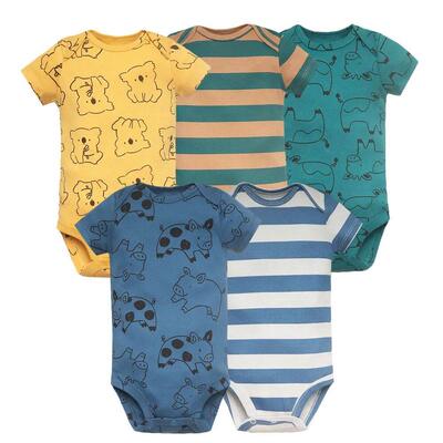 5PCS/Lot born 100% Cotton Baby Boy Girl Clothes Short Sleeve